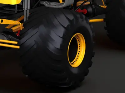 Monster Truck School Bus wheel 3D model