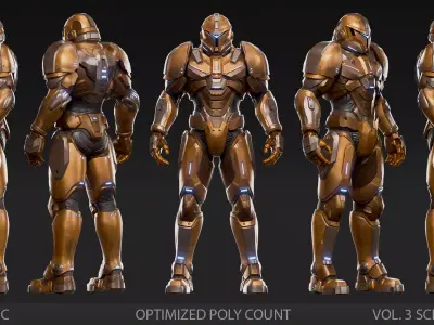 SciFi Soldier Character Low-poly 3D model buy