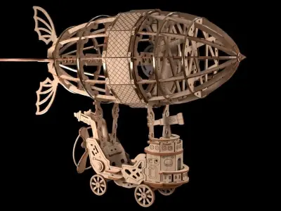 Wooden zeppelin 3D model
