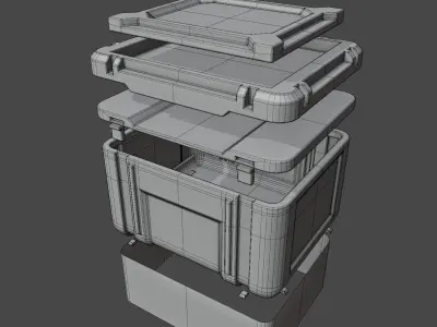 Sci-fi crate Low-poly 3D model