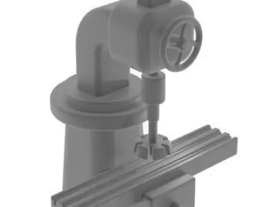 Milling Machine Low-poly 3D model