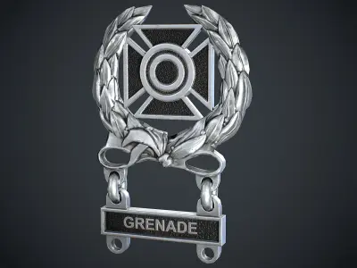 Marksmanship Low poly Badges 3D Model Collection