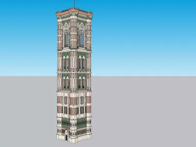gothic minar tower 3D model