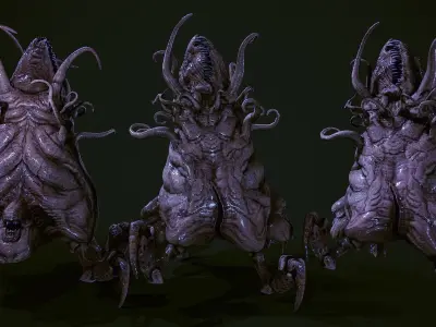 Lovecraftian god Low-poly 3D model