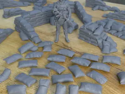 REALISTIC SANDBAG SHELTER FOR MILITARY TERRAIN 1-35 3D print model