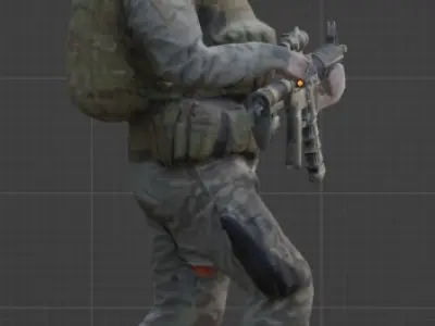 soldier with gun Free 3D model