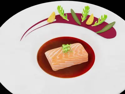 Fresh Salmon Sushi  Low-poly 3D model