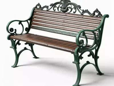 Classic Ornate Park Bench 3D model