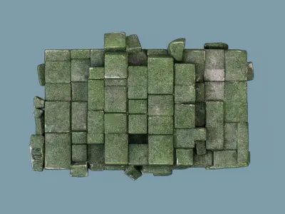 Ancient stone platform Low-poly 3D model