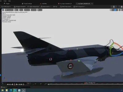 Rigged Super Etendard Fighter Low-poly 3D model