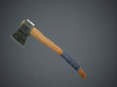 Stylized Woodcutter Axe Low-poly 3D model