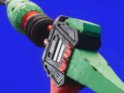 Martian Gun Low-poly 3D model