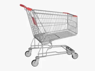 Shopping Cart Red 3D model