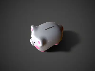 Piggy Bank Ceramic Money Box Low-poly 3D model