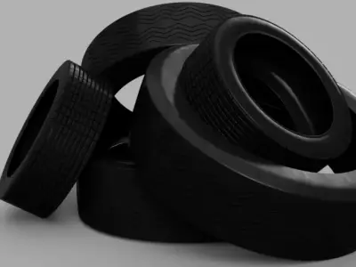 Two Size Tyre Stack 3D model