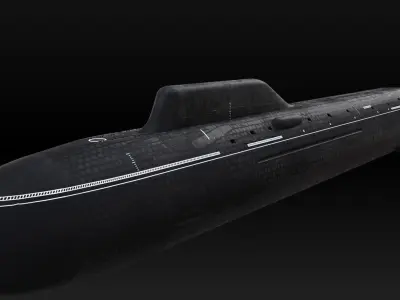 Project 885 Yasen Class Submarine 3D model