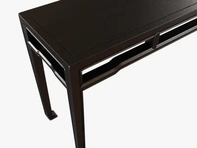 19th Century Black Lacquer Chinese Console Table 3D model