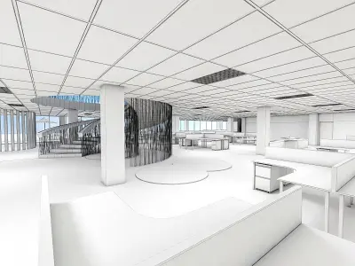 Office Interior 01 Low-poly 3D model