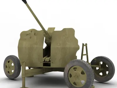 Russian 25mm 72-K Anti-aircraft gun M1940 3D model