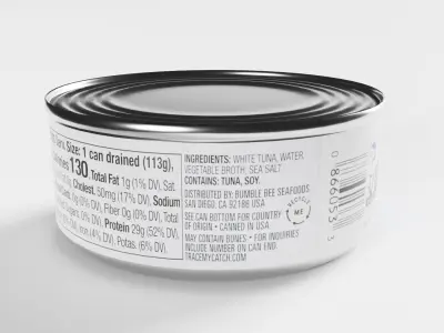 Canned Solid White Albacore 3D model