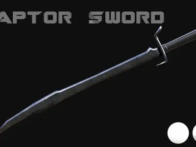 Raptor Sword Low-poly 3D model