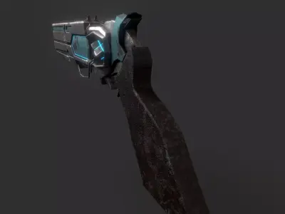 Cyberpunk Revolver - Sci-Fi Railgun Low-poly 3D model