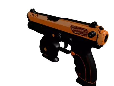 SciFi Pistol with Orange Glow 3D model