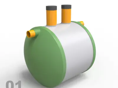 Septic tank 20 pieces set 3D model