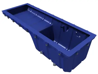 Blue Oil Sump Pan v4 3D model