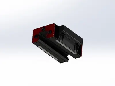 Mount Linear Bearing and Rail 20mm 3D model