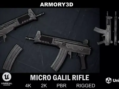 GAME READY MICRO GALIL RIFLE Low-poly 3D model