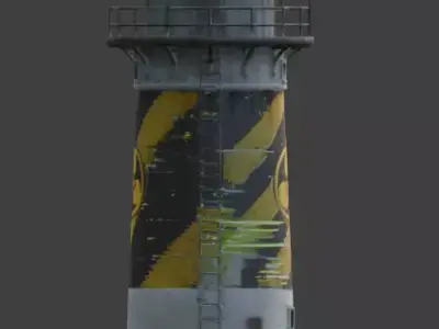 Radioactive Fallout Lighthouse 3D Model Low-poly 3D model