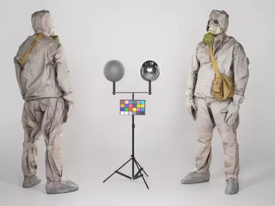 Soviet Liquidator of nuclear accident of Chernobyl 58 Low-poly 3D model