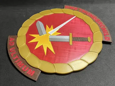 1900 HMS Thunderchild Gun Tampion Ships Badge Wall Plaque 3D print model