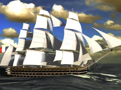 Sail Vessel Le Montebello - 1850 3D model