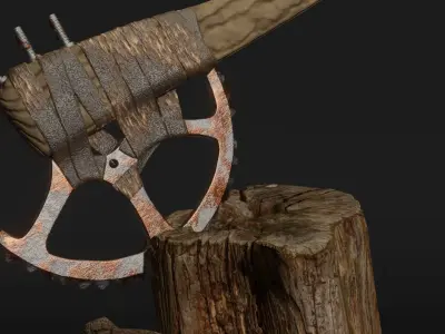 Axe craft Low-poly 3D model