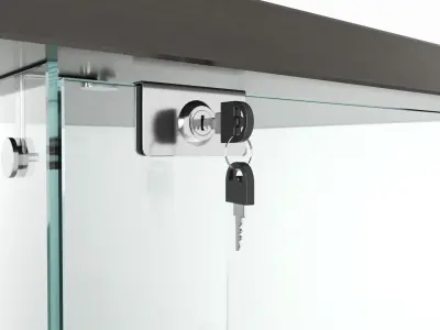 Store Frameless Counter Top Glass Tower Showcase 3D model