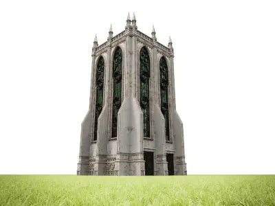 GOTHIC CASTLE BUILDING 4 Low-poly 3D model