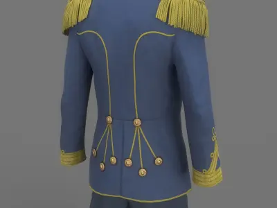 Vintage Military Uniform Game Ready Low-poly 3D model