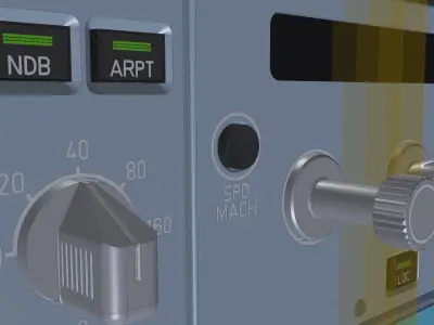Airbus A320 Flight Control Unit for Captain and First Officer 3D model