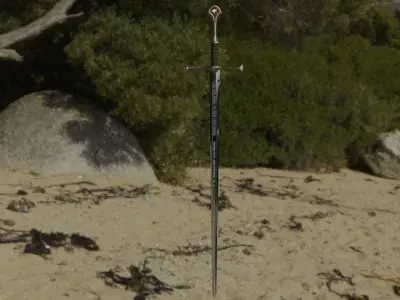 Anduril sword Free low-poly 3D model