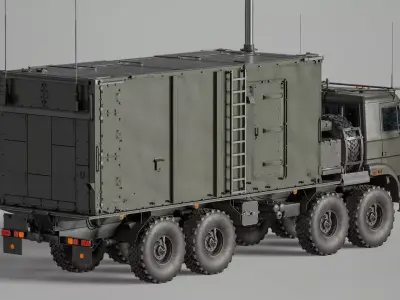 Ural-5323 S-400 Command Center PBU 55K6E Low-poly 3D model