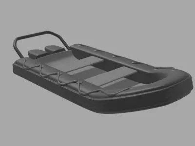 Dinghy boat Low-poly 3D model