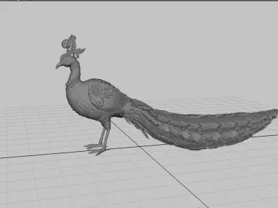 peacock Peafowl statue 3D model