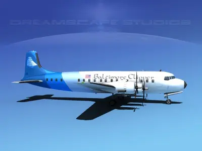 Douglas DC-7B Baltimore Clipper 3D model