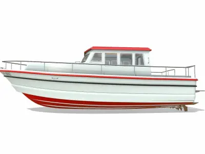 Small Fishing Boat Low-poly PBR Low-poly 3D model