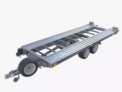 Car trailer v1 Low-poly 3D model