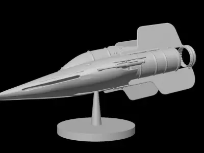 Star Wars RZ-1 A-wing interceptor with base 3D print model