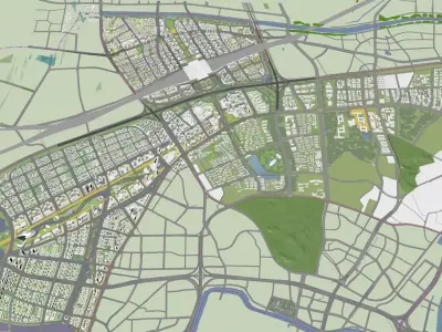 Urban highrise building building ancillary building commercial 3D model