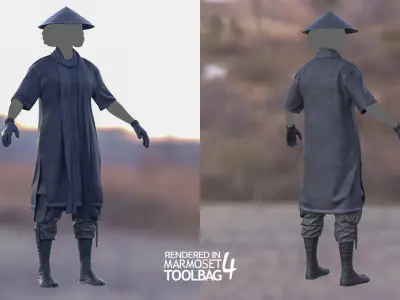 Female Warrior Outfit 1 Low-poly 3D model